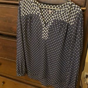 NYDJ navy/white blouse